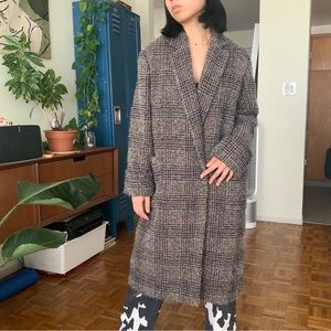 Zara Plaid Oversized Coat